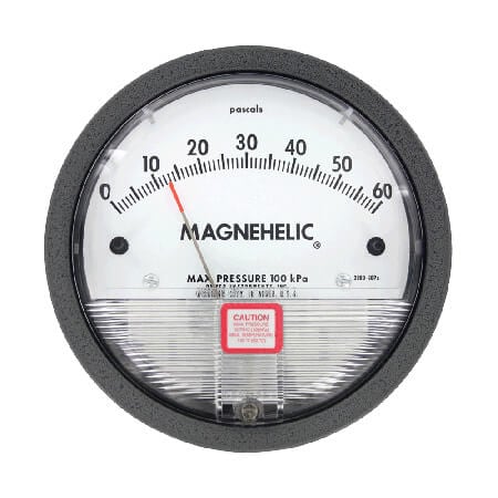 Differential Pressure Gage, Dual Scale: 0-10" w.c. & 0-2.5 kPa