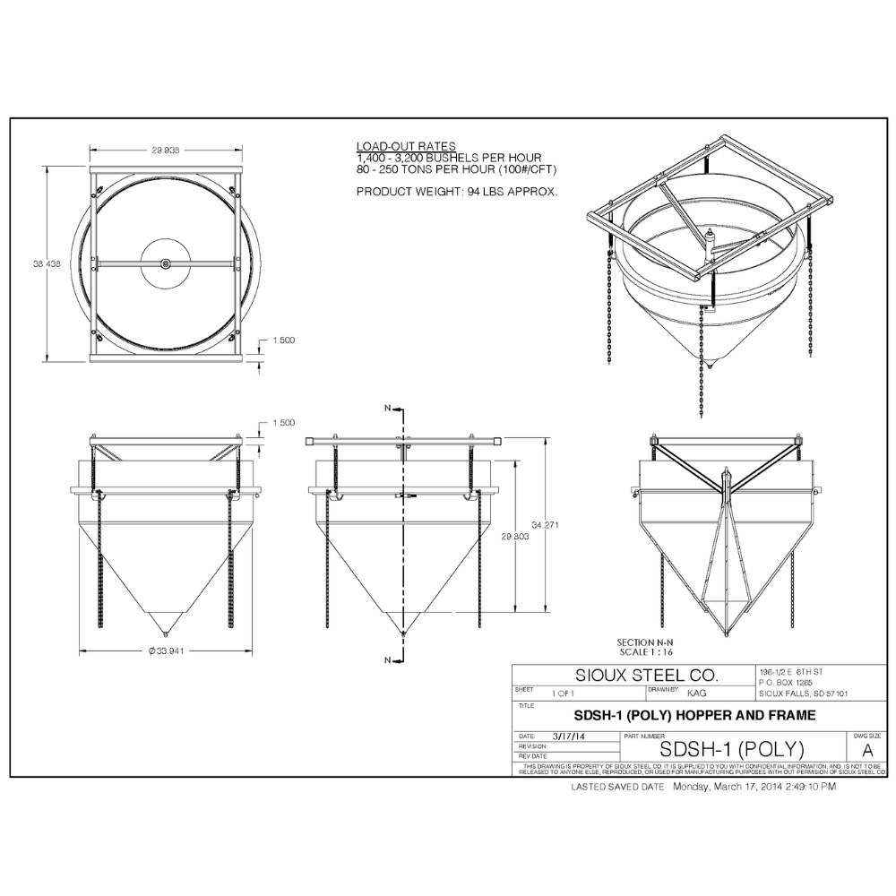 Material Loading Spout - Dust Fume Mist